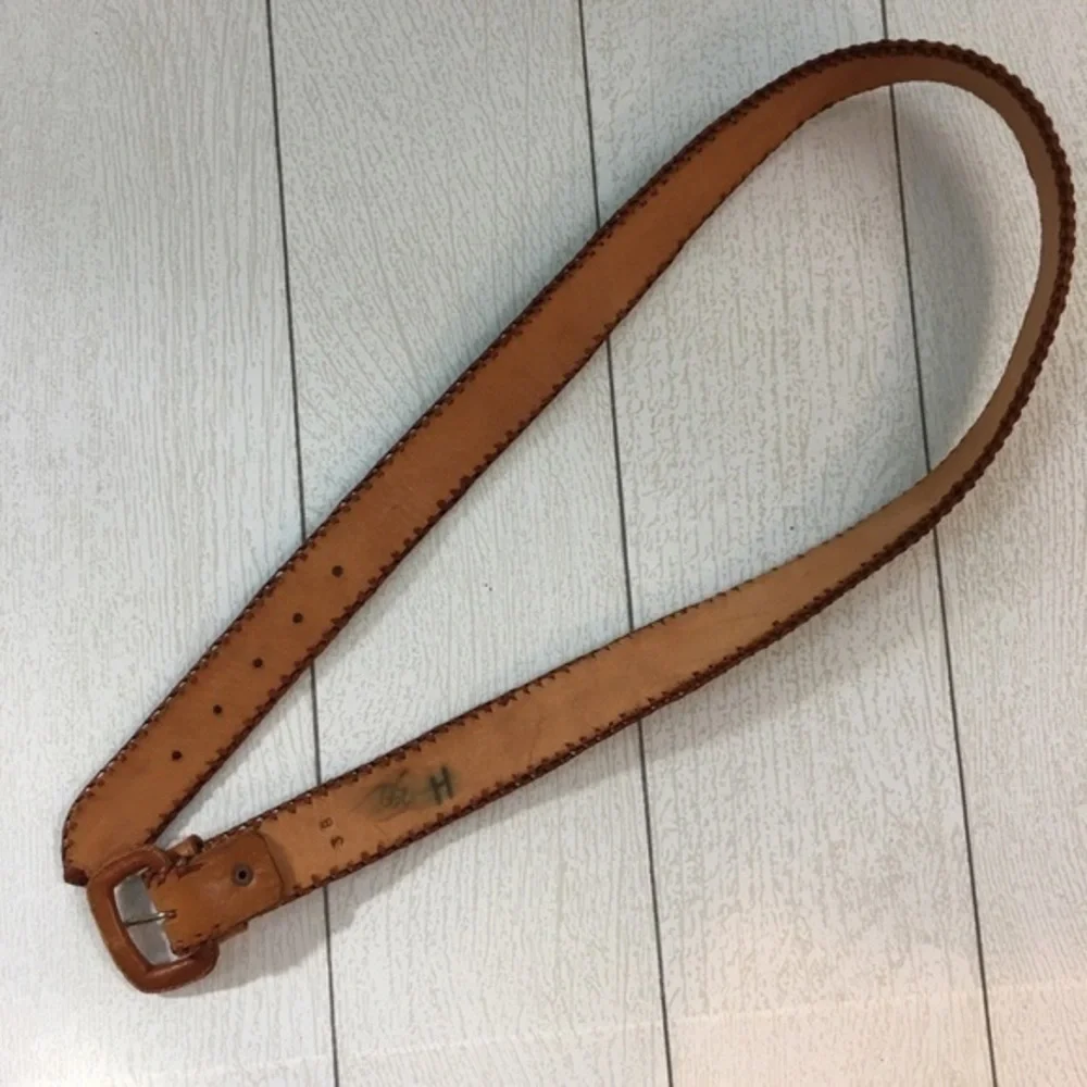 Needlepoint and Leather Belt